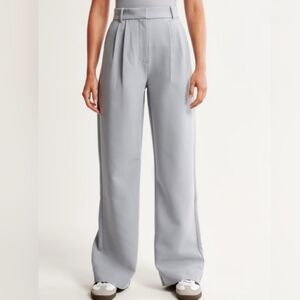 Abercrombie & Fitch Light Gray Trouser Dress Pants Sloane Wide Leg 23 000 Short